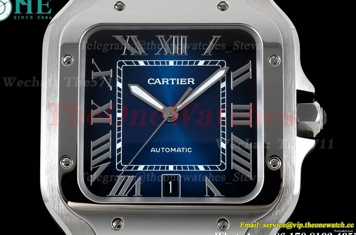 Blue 40mm BVF Mens Cartier Santos SS 2018 XL De SS MY9019 0216